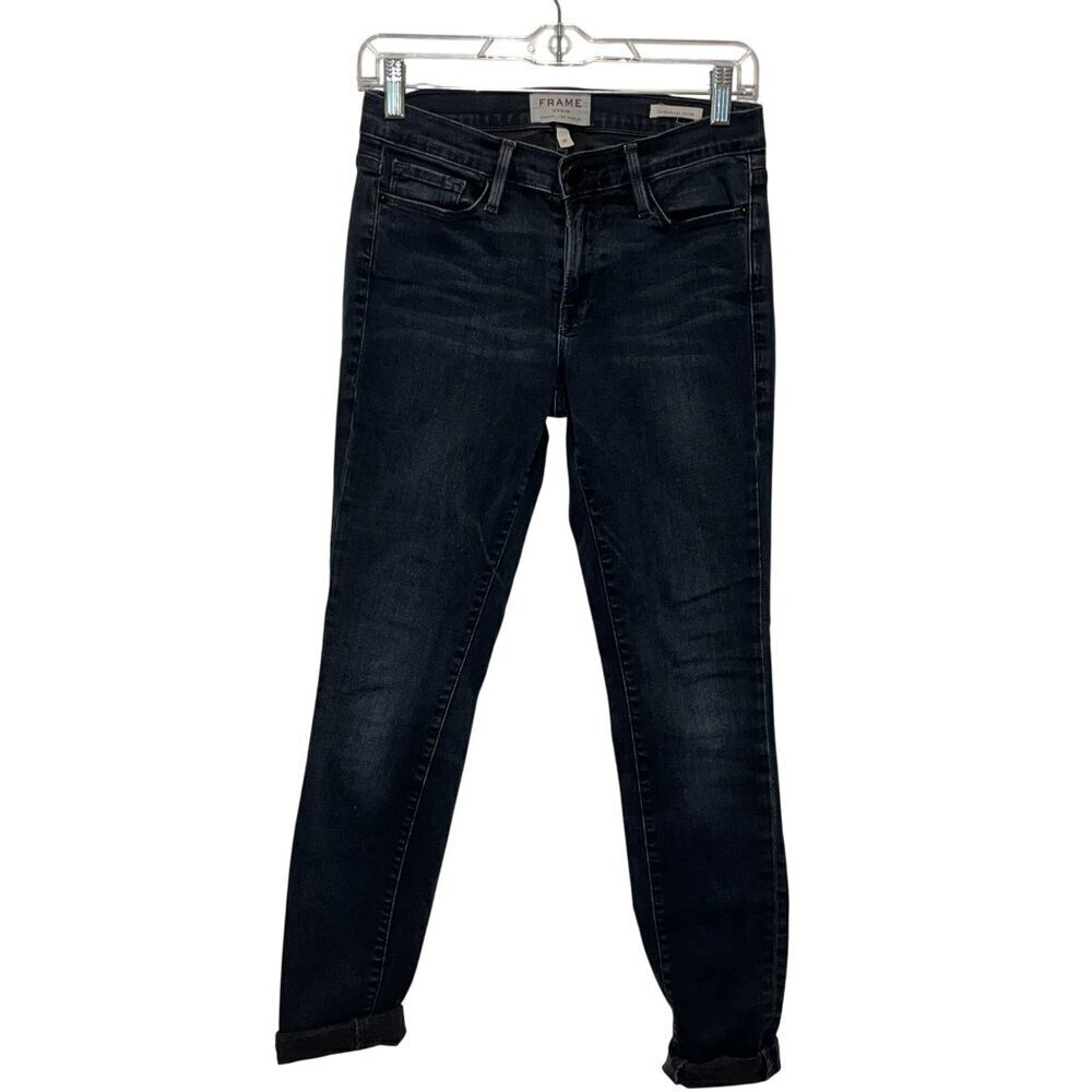 Frame Denim Le Skinny De Jeanne Womens 27 Black Stretch High-Rise  Jeans